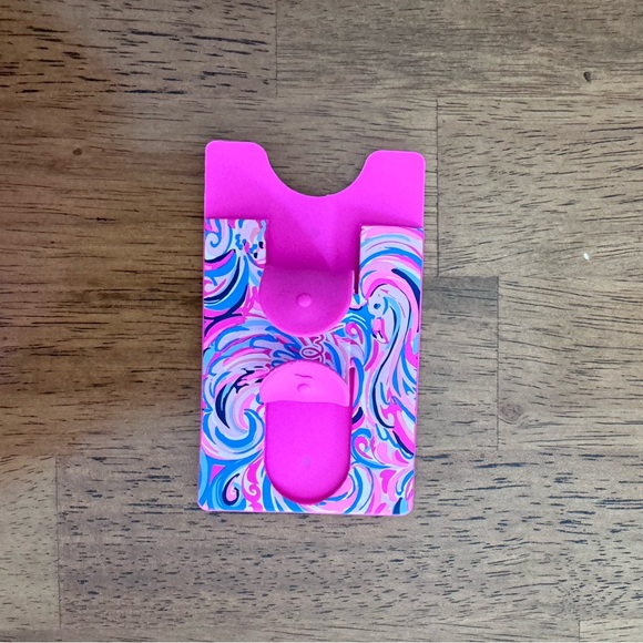 NWT Lilly Pulitzer Phone Card Case Raz Berry Flamingoals - Picture 4 of 8